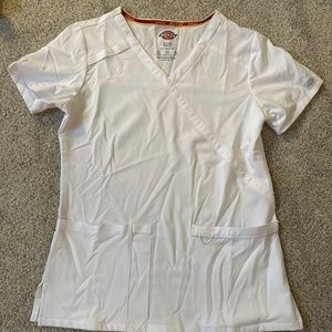 Dickies stretch white scrub top